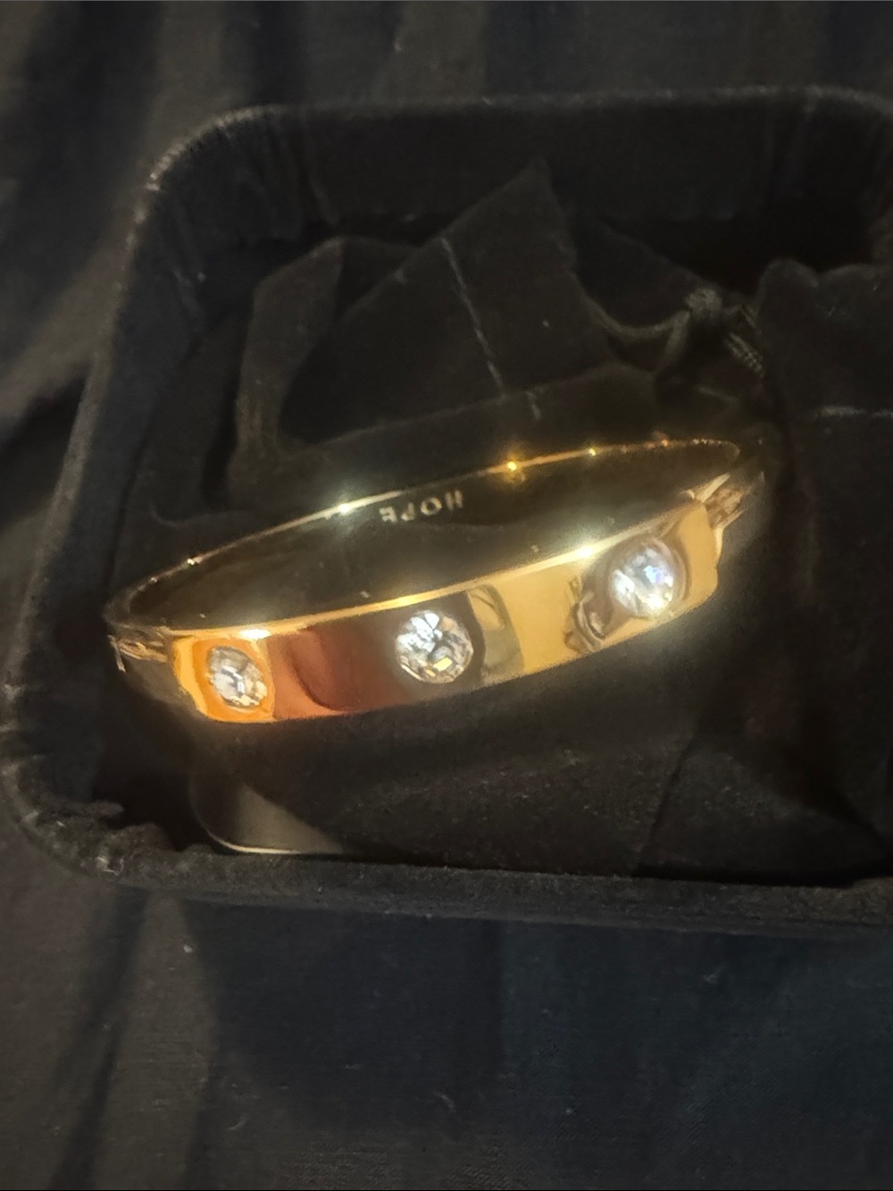 Ann Taylor Hope Gold Crystal Accent Bangle Bracelet - Women's Jewelry